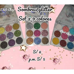 Sombras glitter (set x 9 colores)